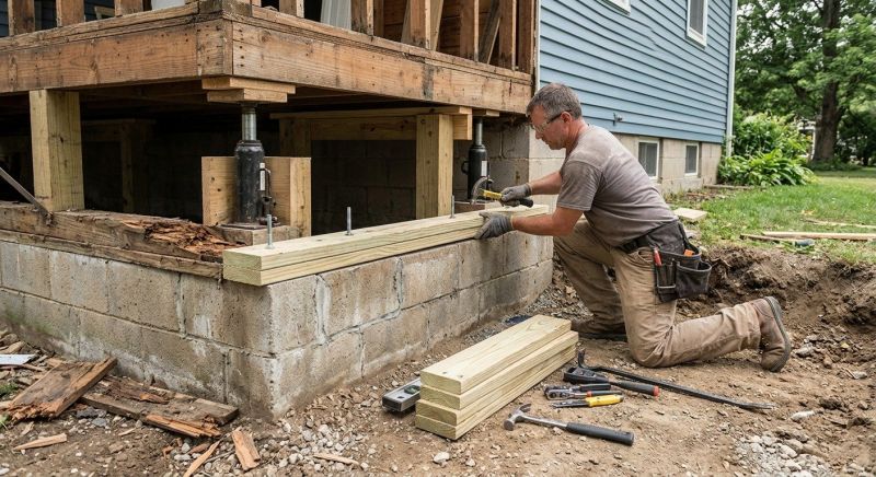 Sinking Foundation Repair in Belmont, CA